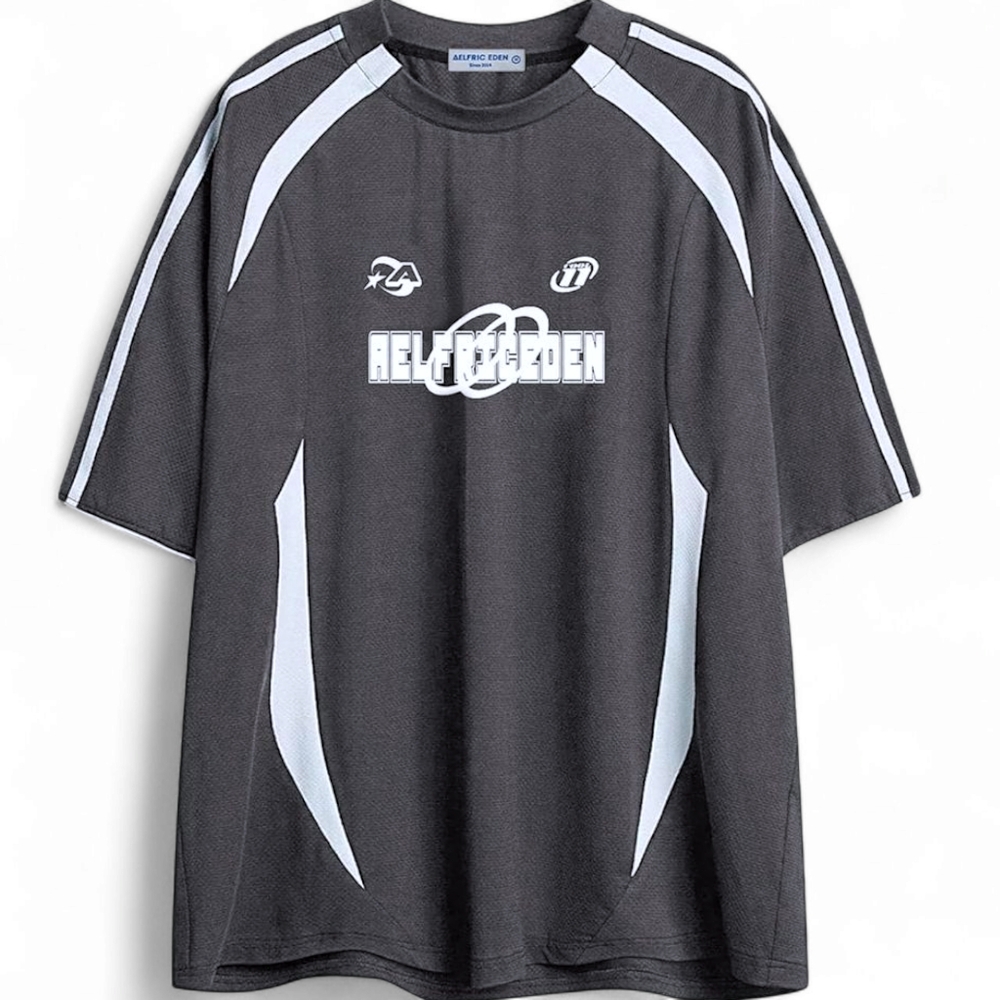 Aelfric Eden Oversized Streetwear Graphic Tee – Size Large, Dark Gray